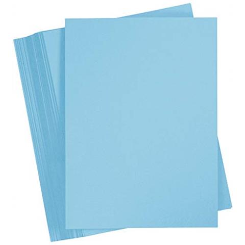 Cartoncino Colorato, Formato A4, 210 X 297 Mm, 180 G, Blu Cielo, 100 Fogli - Foto 1