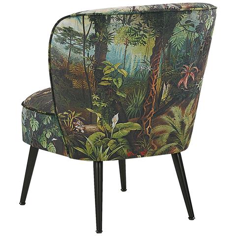 Poltrona In Tessuto A Motivo Floreale Multicolore Voss - Foto 15