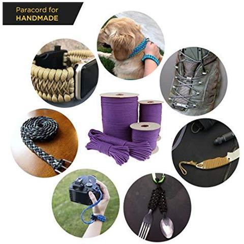 Paracord 550 Del Cavo Dei Paracadute Tipo Iii Mil-spec 7 Fili Survival (viola 15 M) - Foto 2