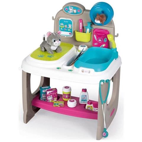 Centro Veterinario - Clinica Per Animali - Giocattolo Per Bambini - Peluche Gattino + Criceto Incluso - 18 Accessori Medici - Foto 1