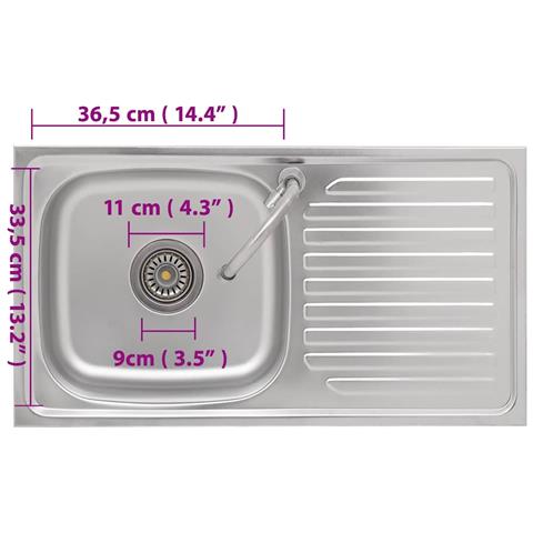 Lavello Da Campeggio Vasca Singola Con Rubinetto Acciaio Inox - Foto 2