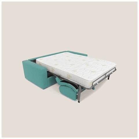 Nixon Divano letto matrimoniale con materasso 20 cm in tessuto impermeabile T03 200 cm (mat. 140x197) verde acqua - Foto 3