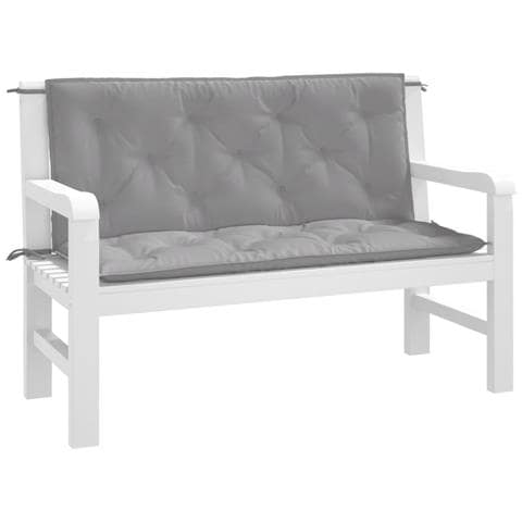Cuscini Panca Da Giardino 2pz Grigi 120x50x7 Cm Tessuto Oxford - Foto 3