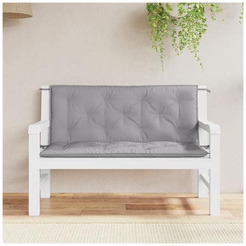Cuscini Panca Da Giardino 2pz Grigi 120x50x7 Cm Tessuto Oxford - Foto 1