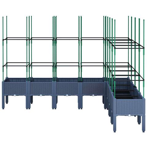 Fioriera Da Giardino Con Traliccio Grigia 200x160x142,5cm In Pp - Foto 8