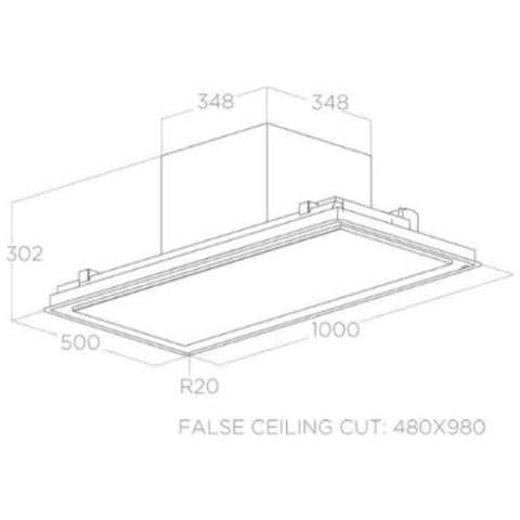 Cappa a soffitto PRF0172646B 100 cm Colore Nero - Foto 2