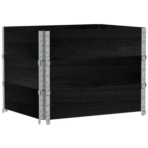 Paretali Per Pallet 3 Pz Neri 80x60cm In Legno Massello Di Pino - Foto 2