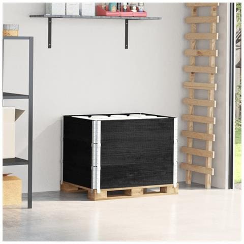 Paretali Per Pallet 3 Pz Neri 80x60cm In Legno Massello Di Pino - Foto 1