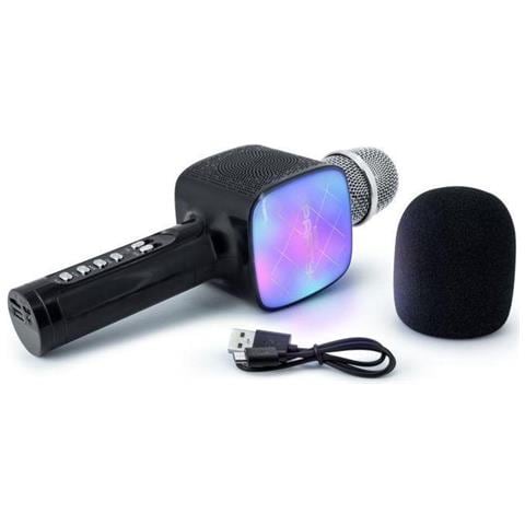 All-in-one Microphone Portable Karaoke With Lights Effects Black Partybtmic2bk - Foto 2