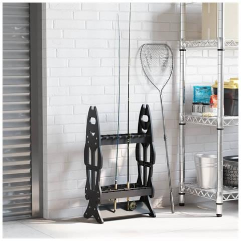 Portacanne Da Pesca Per 16 Canne Nero - Foto 2