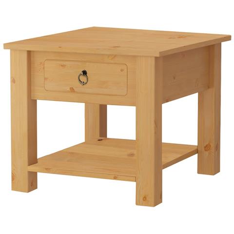 Ines Tavolino Con 1 Cassetto In Pino Naturale - Foto 1
