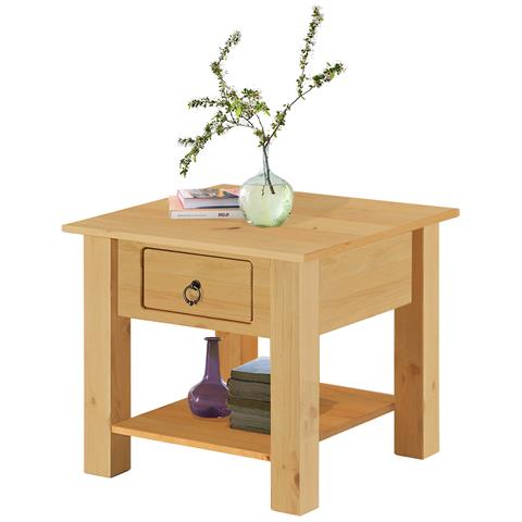Ines Tavolino Con 1 Cassetto In Pino Naturale - Foto 2