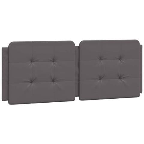 Cuscino Testiera Grigio 140 Cm In Similpelle - Foto 2