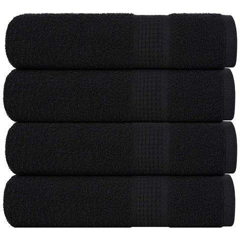 Asciugamani 4 Pz Neri 50x100 Cm 360 G /m 100% Cotone - Foto 1