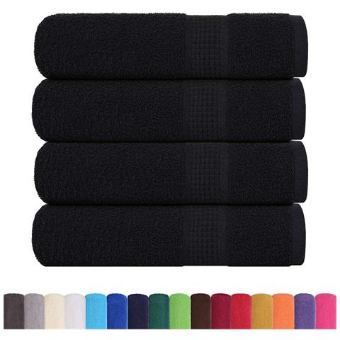 Asciugamani 4 Pz Neri 50x100 Cm 360 G /m 100% Cotone - Foto 2