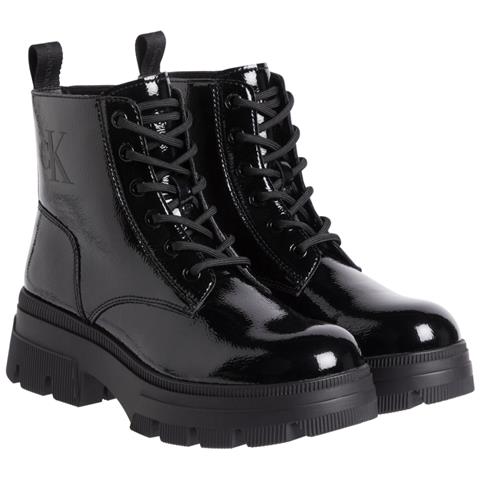 Chunky Combat Laceup Boot Triple Black Stivaletti Sintetico Scarpe Donna Nero Eu 40, Yw0yw01265 0gt - Foto 2