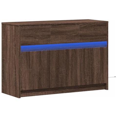 Mobile Porta TV con LED Rovere Marrone 91x34x61 cm Truciolato - Foto 10