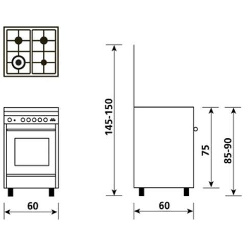 Cucina Gas SA66TVI 4 Fuochi a Gas Classe A Dimensioni 60 x 60 cm Colore Acciaio Inox Serie Specialista - Foto 4