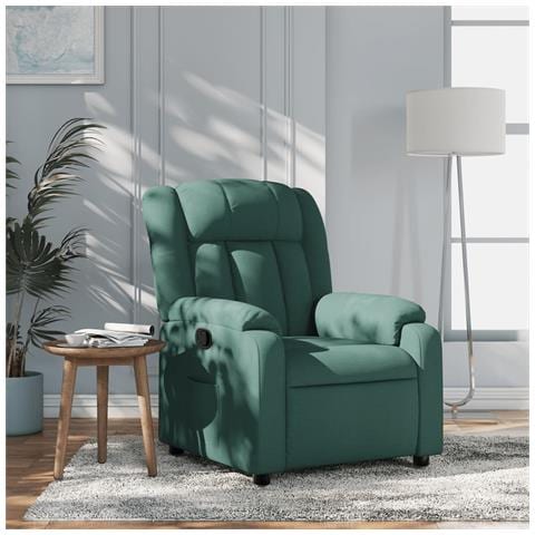 Poltrona Reclinabile In Tessuto Verde Scuro - Foto 10