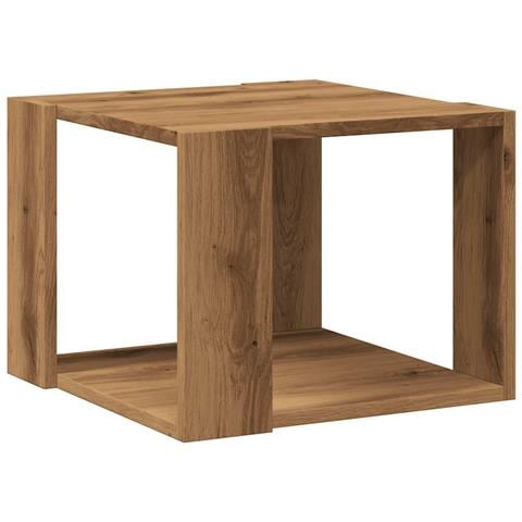 Tavolino Salotto Rovere Artigianale 40x40x30 Cm In Truciolato - Foto 2