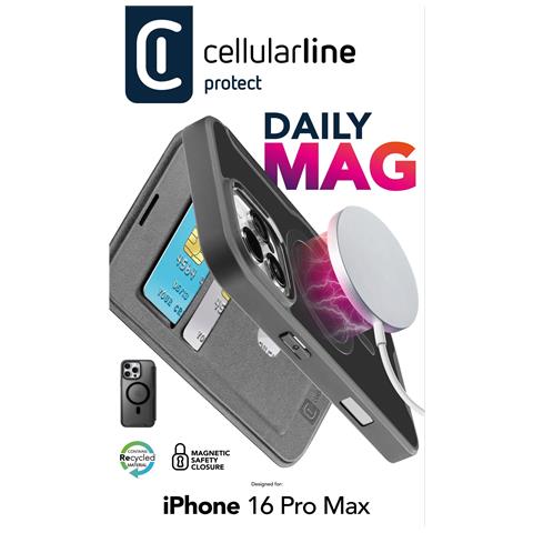 Daily Mag - iPhone 16 Pro Max Custodia a libro con retro rigido semitrasparente compatibile con ecosistema Magsafe® - Foto 6