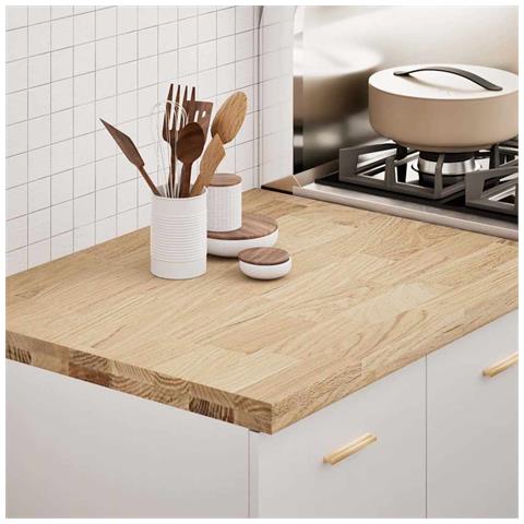 Piano Di Lavoro Cucina 80x63,5x4 Cm Legno Massello Rovere - Foto 1