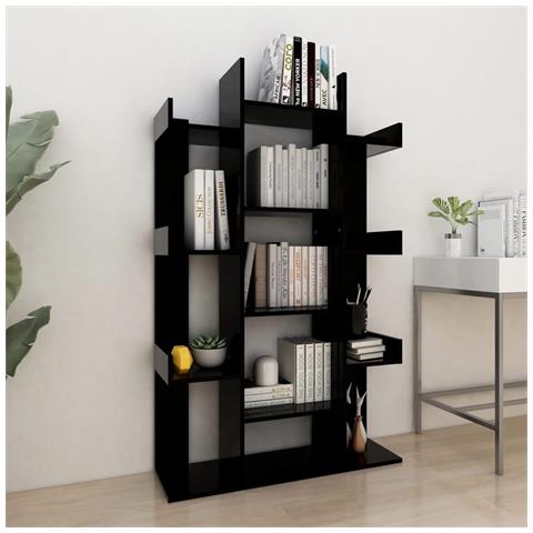Lusso Casadino - Libreria Nera 86x25,5x140 Cm In Legno Multistrato - Foto 8