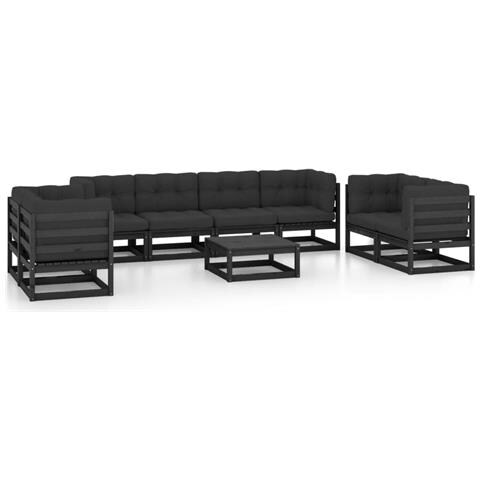 Lusso Casadino -  Set Divani Da Giardino 9 Pz Con Cuscini Legno Massello Di Pino - Foto 1
