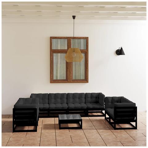 Lusso Casadino -  Set Divani Da Giardino 9 Pz Con Cuscini Legno Massello Di Pino - Foto 8