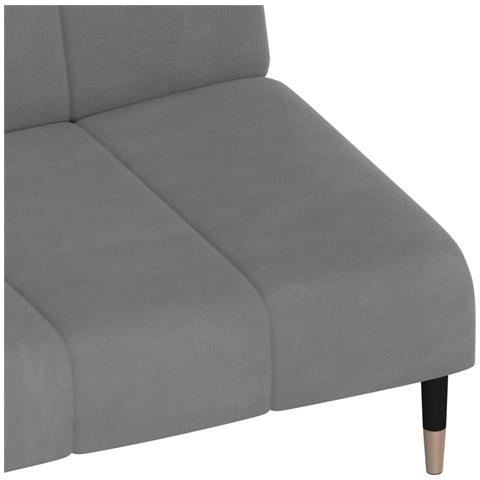 Divano Letto a 2 Posti Grigio Chiaro in Velluto - Foto 9