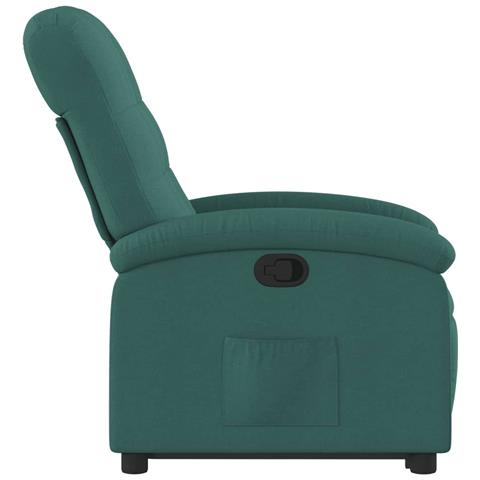 Poltrona Alzapersona Reclinabile Verde Scuro in Tessuto - Foto 9