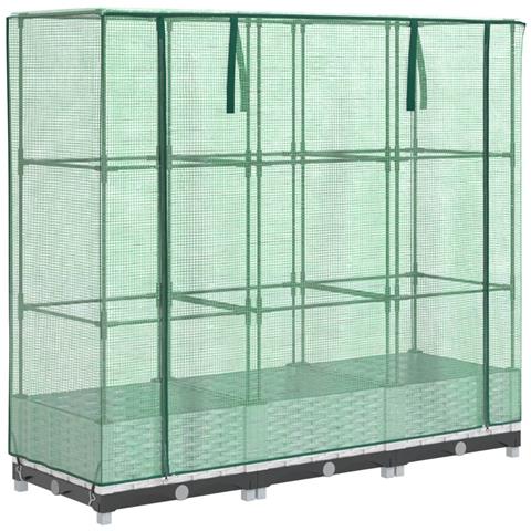 Letto Rialzato con Copertura Serra Effetto Rattan 120x40x123 cm - Foto 1