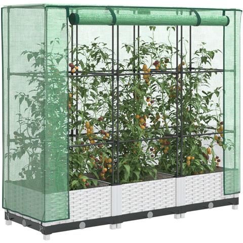 Letto Rialzato con Copertura Serra Effetto Rattan 120x40x123 cm - Foto 2