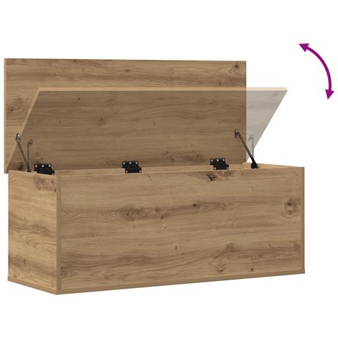 Scatola portaoggetti  in rovere artigianale 90x35x35 cm in legno - Foto 9