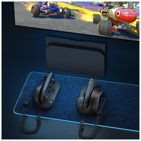 Switch2 Mouse Magnetico Per Impugnatura Destra E Sinistra - Set Da 2, Mini Mouse Portatile Black - Foto 6