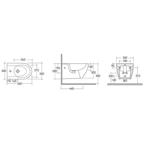 Sanitari Sospesi Moon : Wc, Bidet, Copriwater Bianco - Foto 2