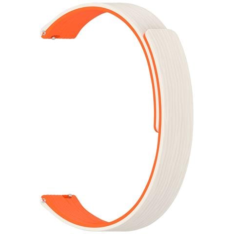 Cinturino Magnetico A Righe In Silicone Compatibile Con Xiaomi Mi 10 - 12mm White+orange - Foto 2