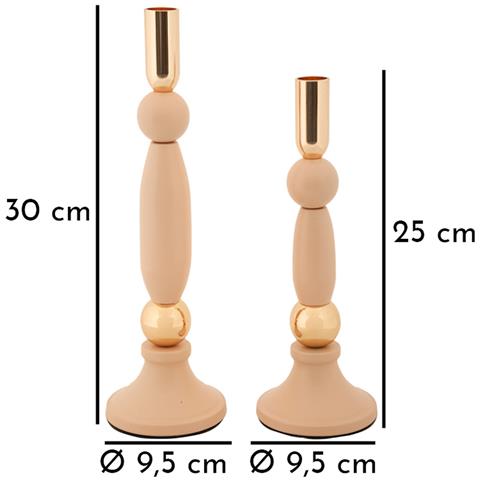 Portacandela Mf942 - Oro - Acciaio - 9,5x9,5x30 Cm - Foto 5