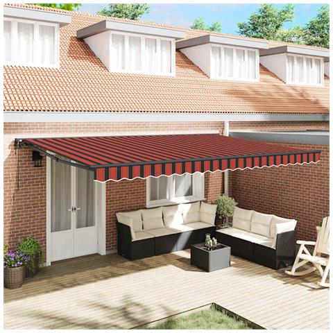 Tenda Retrattile Arancione e Marrone 500x300 cm Tessuto - Foto 2