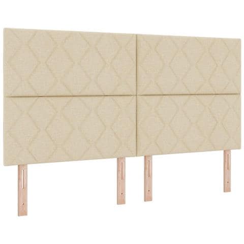 Letto a molle con materasso Crema 180 x 200 cm Tessuto - Foto 1