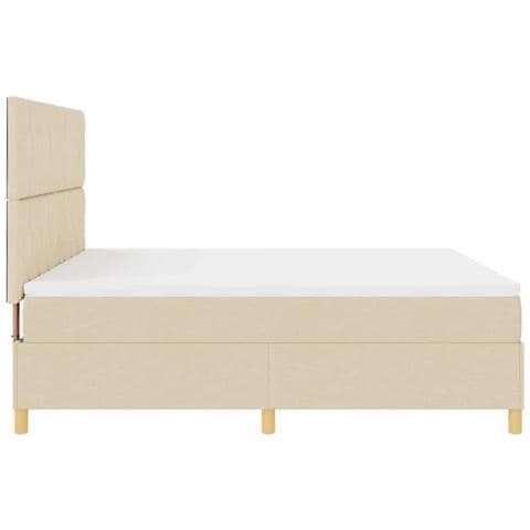Letto a molle con materasso Crema 180 x 200 cm Tessuto - Foto 9