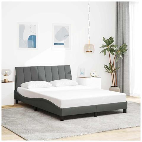 Giroletto senza Materasso Grigio Scuro 140x190 cm Tessuto - Foto 2