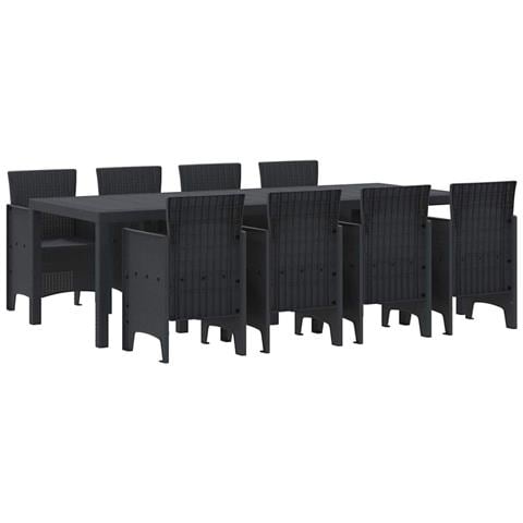 Set da Pranzo per Giardino 9 pcs Antracite Rattan Polt - Foto 1
