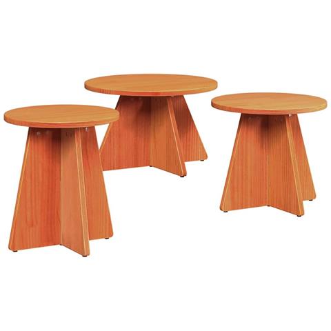 Tavolino da salotto 3 pcs Cera marrone 49 x 49 x 30 cm - Foto 1