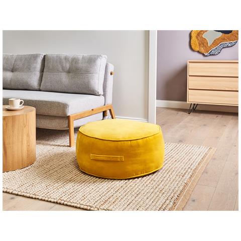 Pouf Yulle Velluto Giallo - Foto 1