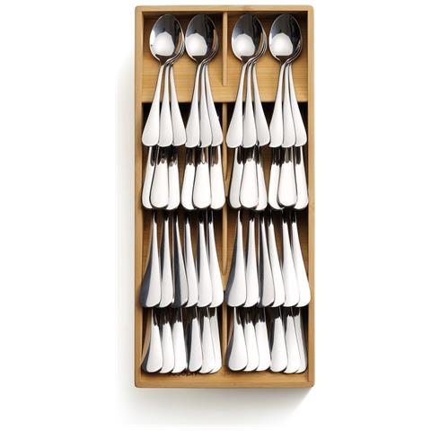 Organizzatore Per Posate Drawerstore Modello Bamboo Large Ideale Per Cucina Struttura Impilabile Con Icone Di Organizzazione Colore Bambù - Foto 1