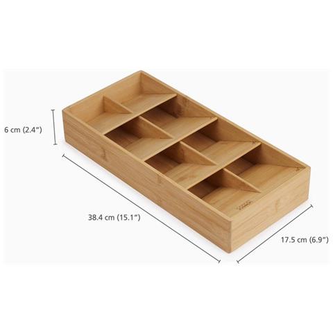 Organizzatore Per Posate Drawerstore Modello Bamboo Large Ideale Per Cucina Struttura Impilabile Con Icone Di Organizzazione Colore Bambù - Foto 5
