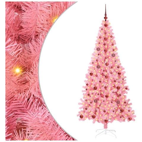 Albero di Natale con 300 LED con supporto Rosa 210 cm PVC - Foto 1