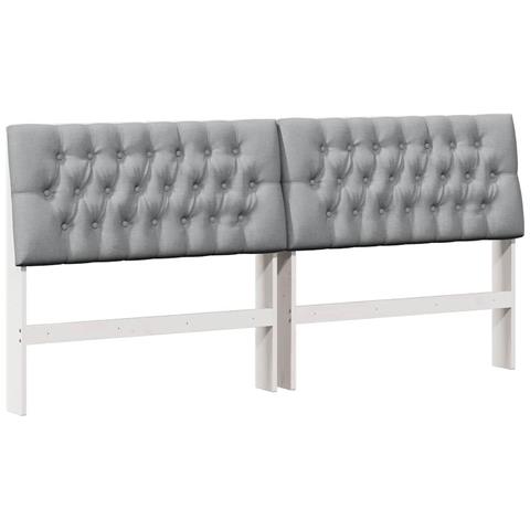 Testiera imbottita Grigio chiaro 200 cm Pino massello - Foto 1