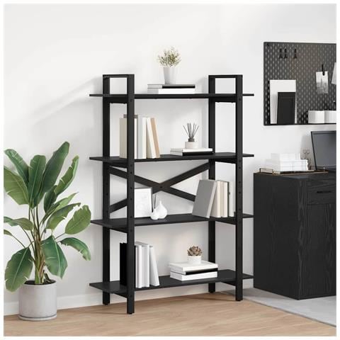 Libreria Rovere Nero 100 x 33,5 x 140 cm Legno multistrato - Foto 2